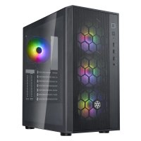 SilverStone FARA R1, Midi Tower, PC, Schwarz, ATX, micro ATX, Mini-ATX, Gehärtetes Glas, Kunststoff, Stahl, 16,1 cm