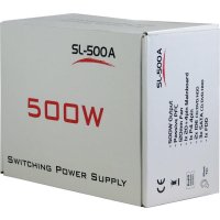 Inter-Tech SL-500A, 500 W, 230 V, 60 Hz, +12V,+3.3V,+5V,+5Vsb,-12V, Passiv, 220 W