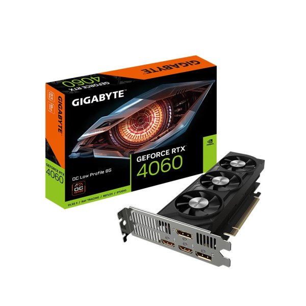 Gigabyte GeForce RTX 4060 OC Low Profile 8G, GeForce RTX­ 4060, 8 GB, GDDR6, 128 Bit, 7680 x 4320 Pixel, PCI Express 4.0