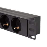 LogiLink PDU8C02, Standard, 1U, Aluminium, Schwarz, 8...