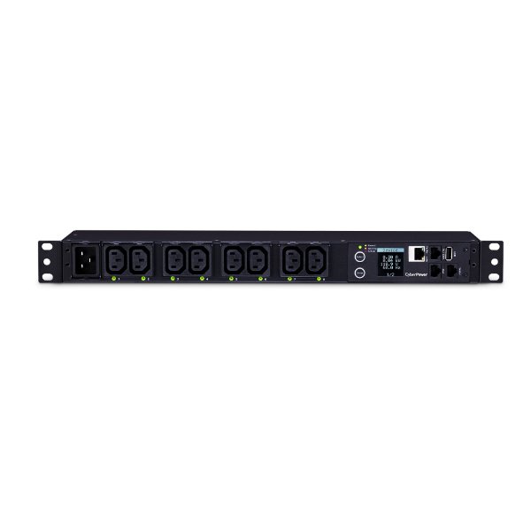 CyberPower Systems CyberPower PDU81005, Rackmount 1U, Switched PDU, Metered-by-Outlet Leistungssteuerung, Eingang 230V/16A (1), Ausgang IEC-320 C13 (8), SNMP-Netzwerkanschluss, PowerPanel Software, Überwacht, Geändert, 1U, Einphasig, Horizontal, Stahl, Sc