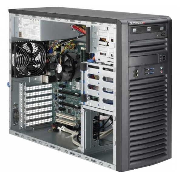 Supermicro SYS-5038A-IL, Midi-Tower, LGA 1150 (Socket H3), Serial ATA III, Eingebauter Ethernet-Anschluss, 500 W