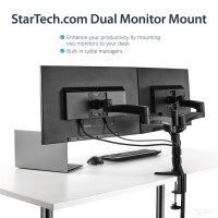 StarTech.com Dual Monitorhalterung mit verstellbaren Armen - Monitor Tischhalterung höhenverstellbar, Klemme, 13,6 kg, 30,5 cm (12"), 61 cm (24"), 100 x 100 mm, Schwarz