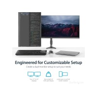 StarTech.com Dual Monitorhalterung mit verstellbaren Armen - Monitor Tischhalterung höhenverstellbar, Klemme, 13,6 kg, 30,5 cm (12"), 61 cm (24"), 100 x 100 mm, Schwarz