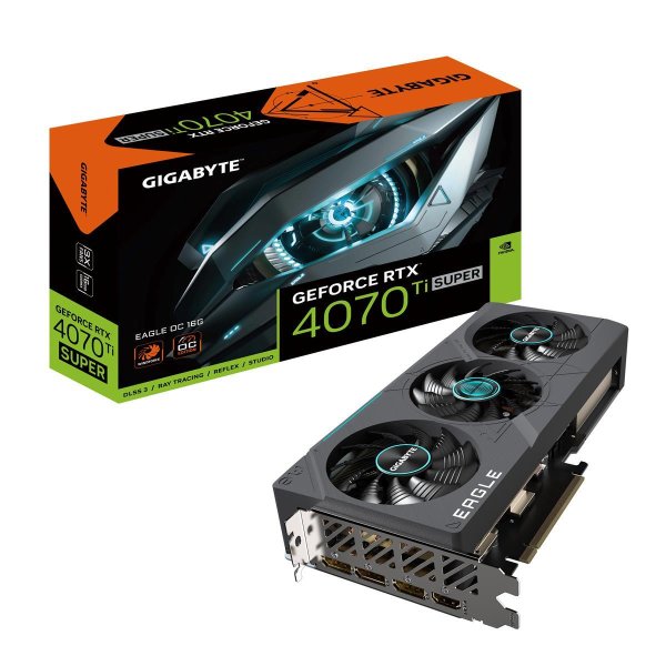 Gigabyte EAGLE GeForce RTX 4070 Ti SUPER OC 16G, GeForce RTX 4070 Ti SUPER, 16 GB, GDDR6X, 256 Bit, 7680 x 4320 Pixel, PCI Express 4.0