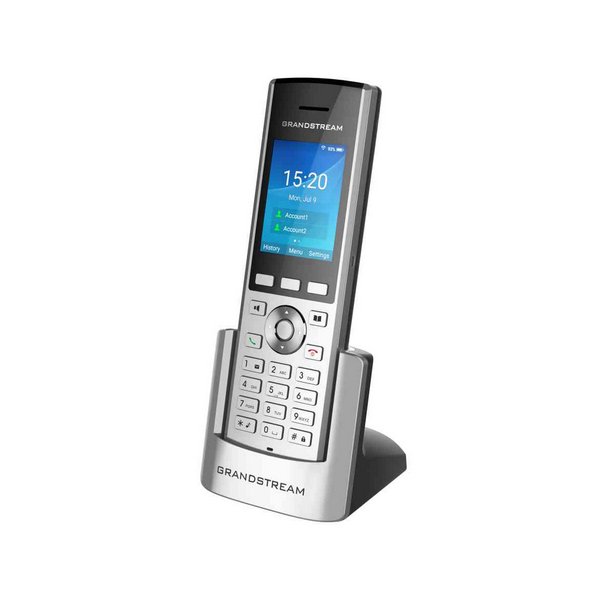 Grandstream WP820, IP-Telefon, Schwarz, Silber, Kabelloses Mobilteil, Android, 2 Zeilen, 500 Eintragungen