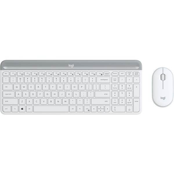 Logitech MK470, Volle Größe (100%), Kabellos, RF Wireless, QWERTY, Weiß, Maus enthalten