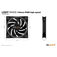 Be Quiet! Light Wings | 140mm PWM Triple Pack high-speed,...