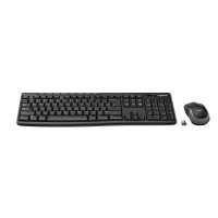 Logitech Wireless Combo MK270, Volle Größe (100%), Kabellos, USB, QWERTY, Schwarz, Maus enthalten