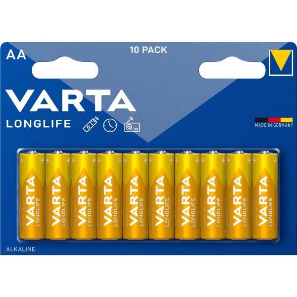 Varta BV-LL 10 AA, Einwegbatterie, AA, Alkali, 1,5 V, 10 Stück(e), Blau, Gelb