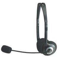 Manhattan Stereoheadset, Federleichtes Design, integriertes Mikrofon, Lautstärkeregler im Kabel integriert, Kabelgebunden, 20 - 20000 Hz, Anrufe/Musik, 75 g, Kopfhörer, Schwarz, Silber