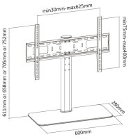 Techly Schreibtischhalterung für 1 LCD TV LED...