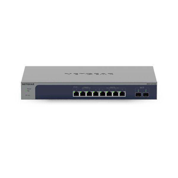 Netgear 8-Port Multi-Gigabit/10G Ethernet Smart Switch with 2 SFP+ Ports (MS510TXM), Managed, L2+, 10G Ethernet (100/1000/10000), Rack-Einbau