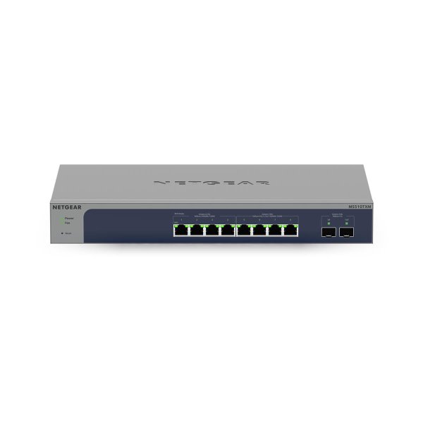 Netgear 8-Port Multi-Gigabit/10G Ethernet Ultra60 PoE++ Smart Switch with 2 SFP+ Ports (MS510TXUP), Managed, L2+, 10G Ethernet (100/1000/10000), Power over Ethernet (PoE), Rack-Einbau