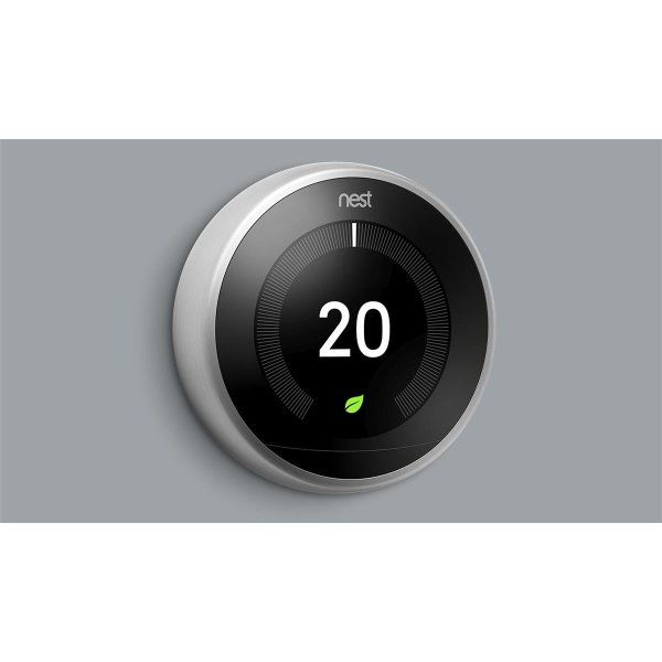 Google Nest Learning Thermostat, WLAN, 802.11a,802.11b,802.11g,Wi-Fi 4 (802.11n), Edelstahl, LCD, 53 x 53 mm, 480 x 480 Pixel