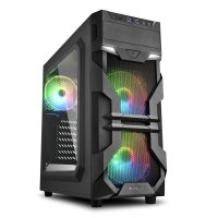 Sharkoon VG7-W RGB, Midi Tower, PC, Schwarz, ATX, micro...