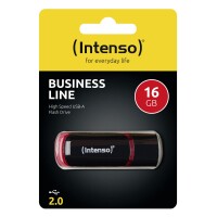 Intenso 16GB USB2.0, 16 GB, USB Typ-A, 2.0, 28 MB/s, Kappe, Schwarz, Rot