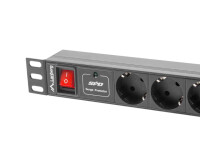 Lanberg PDU-07F-0200-IEC-BK, 1U, Horizontal, Schwarz, 7 AC-Ausgänge, Typ F, C14-Koppler