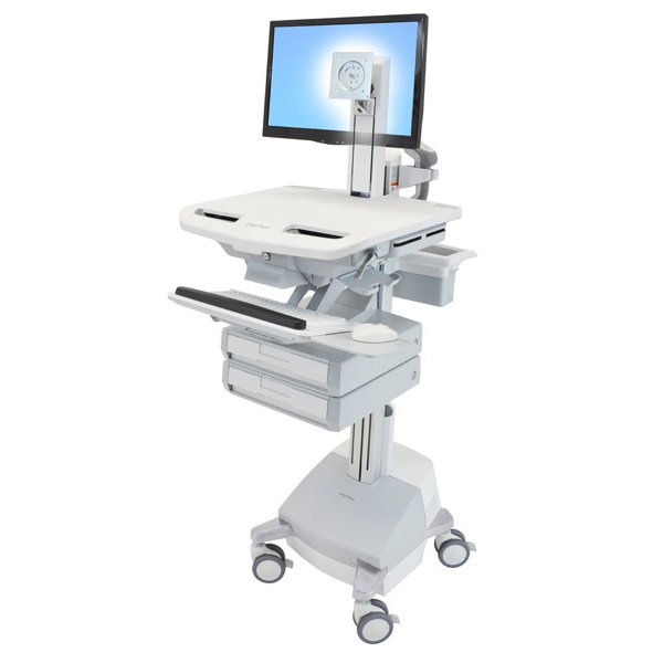 Ergotron StyleView, Multimedia-Wagen, Aluminium, Grau, Weiß, Aluminium, Kunststoff, Zink Stahl, Flachbildschirm, 17,7 kg, 61 cm (24")