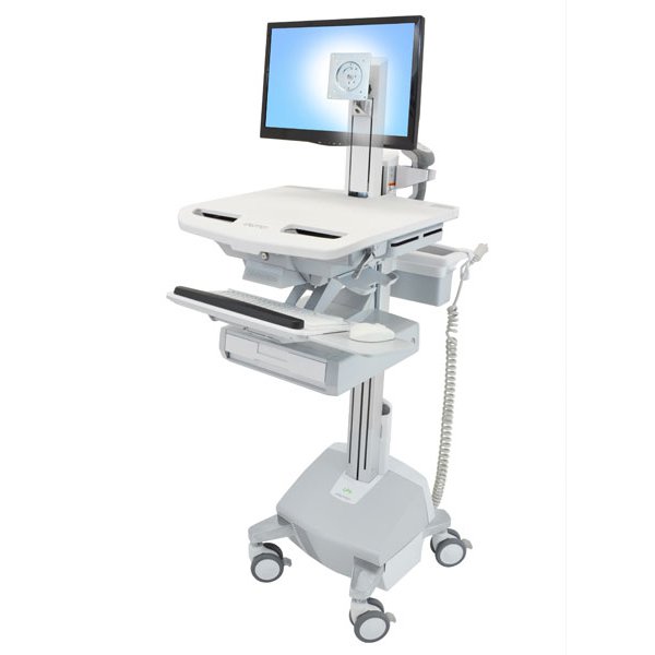 Ergotron StyleView, Multimedia-Wagen, Aluminium, Grau, Weiß, Aluminium, Kunststoff, Zink Stahl, Flachbildschirm, 15 kg, 55,9 cm (22")