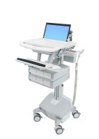 Ergotron StyleView, Multimedia-Wagen, Aluminium, Grau, Weiß, Aluminium, Kunststoff, Zink Stahl, Laptop, 9,1 kg, 43,9 cm (17.3")