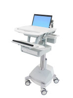 Ergotron StyleView, Multimedia-Wagen, Aluminium, Grau, Weiß, Aluminium, Kunststoff, Zink Stahl, Laptop, 9,1 kg, 43,9 cm (17.3")