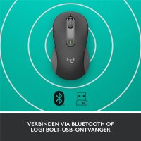 Logitech Signature M650, rechts, Optisch, RF Wireless + Bluetooth, 4000 DPI, Graphit