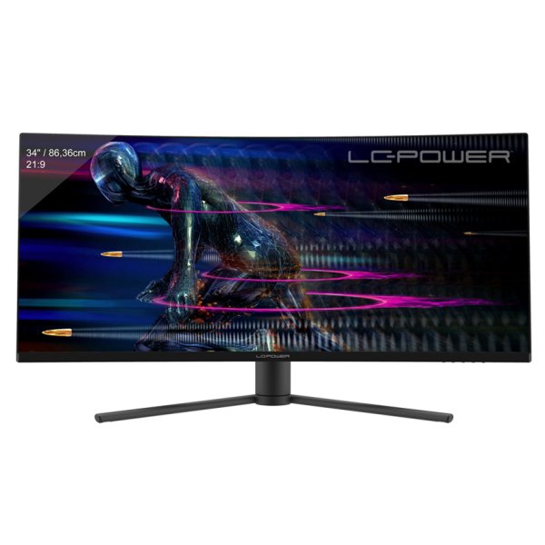 LC-Power LC-M34-UWQHD-165-C, 86,4 cm (34"), 3440 x 1440 Pixel, UltraWide Quad HD, 4 ms, Schwarz, Rot