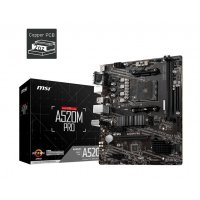 MSI A520M PRO, AMD, Socket AM4, 3rd Generation AMD Ryzen™ 3, 3rd Generation AMD Ryzen 5, 3rd Generation AMD Ryzen™ 7, 3rd..., DDR4-SDRAM, 64 GB, DIMM