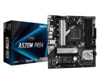 ASRock A520M Pro4, AMD, Socket AM4, 3rd Generation AMD Ryzen™ 3, 3rd Generation AMD Ryzen 5, 3rd Generation AMD Ryzen™ 7, 3rd..., DDR4-SDRAM, 64 GB, DIMM