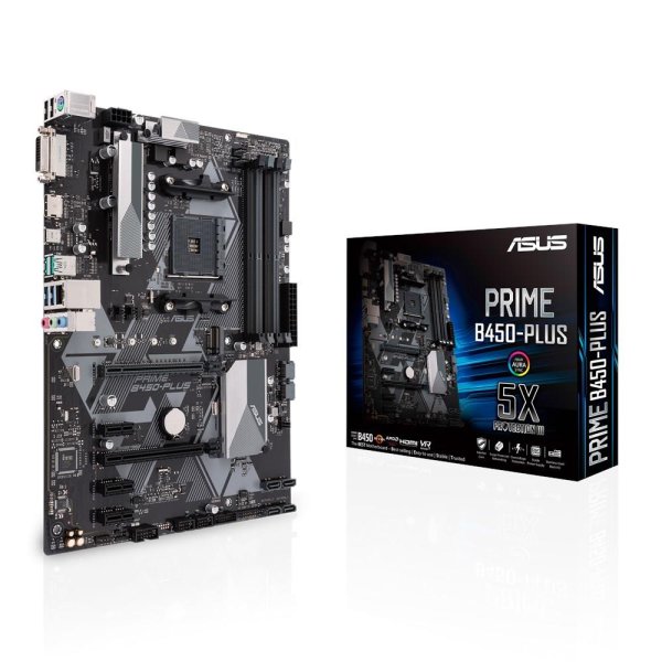 ASUS PRIME B450-PLUS, AMD, Socket AM4, AMD Athlon, AMD Ryzen™ 3, 2nd Generation AMD Ryzen™ 3, 3rd Generation AMD Ryzen™ 3, AMD..., DDR4-SDRAM, 64 GB, DIMM