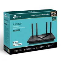 TP-LINK Archer AX3000 Dual Band Gigabit Wi-Fi 6 Router, Wi-Fi 6 (802.11ax), Dual-Band (2,4 GHz/5 GHz), Ethernet/LAN, Schwarz, Tabletop-Router