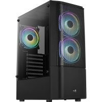 AEROCOOL ADVANCED TECHNOLOGIES Aerocool Quantum Mesh, Midi Tower, PC, Schwarz, ATX, micro ATX, Mini-ITX, Acrylnitril-Butadien-Styrol (ABS), SPCC, Stahl, Gaming