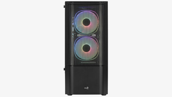 AEROCOOL ADVANCED TECHNOLOGIES Aerocool Quantum Mesh-G-BK-V2, Midi Tower, PC, Schwarz, ATX, micro ATX, Mini-ITX, ABS, SPCC, Gaming