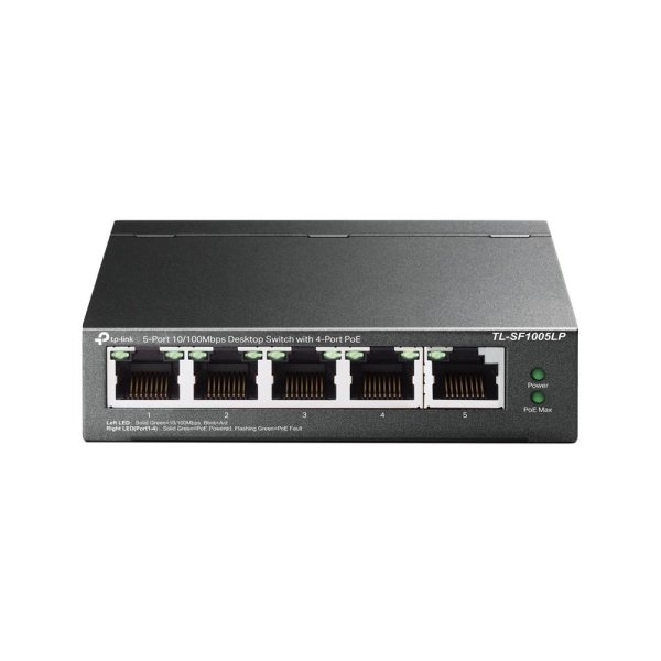 TP-LINK 5-Port 10/100Mbps Desktop Switch mit 4-Port PoE, Unmanaged, Fast Ethernet (10/100), Vollduplex, Power over Ethernet (PoE)