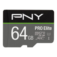 PNY PRO Elite, 64 GB, MicroSDXC, Klasse 10, UHS-I, Class...