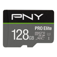 PNY PRO Elite, 128 GB, MicroSDXC, Klasse 10, UHS-I, Class...