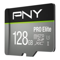 PNY PRO Elite, 128 GB, MicroSDXC, Klasse 10, UHS-I, Class...