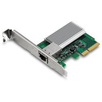 TRENDnet TEG-10GECTX, Eingebaut, Kabelgebunden, PCI Express, Ethernet, 10000 Mbit/s, Grün, Grau