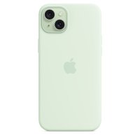 Apple iPhone 15 Plus Silikon Case mit MagSafe – Blassmint, Cover, Apple, iPhone 15 Plus, 17 cm (6.7"), Mintfarbe