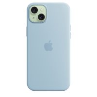 Apple iPhone 15 Plus Silikon Case mit MagSafe – Hellblau, Cover, Apple, iPhone 15 Plus, 17 cm (6.7"), Hellblau