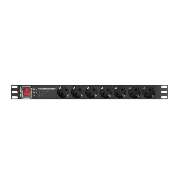 Lanberg PDU-PRO-07F-0200-BK, Geändert, 1U, Einphasig, Horizontal, Aluminium, Schwarz