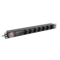 Lanberg PDU-PRO-07F-0200-BK, Geändert, 1U, Einphasig, Horizontal, Aluminium, Schwarz