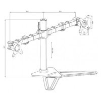 Iiyama DS1002D-B1, 10 kg, 25,4 cm (10 Zoll), 76,2 cm (30 Zoll), 100 x 100 mm, Höhenverstellung, Schwarz