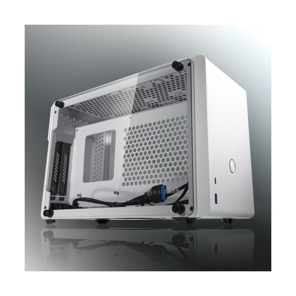 RAIJINTEK OPHION, Mini Tower, PC, Weiß, Mini-ITX, Aluminium, Gaming