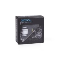 Alphacool Eiszapfen Doppelnippel drehbar G1/4 AG auf G1/4 AG - White, Schlauchanschluss, Messing, Weiß, 1/4 Zoll, CE, FC, RoHS, 22 mm