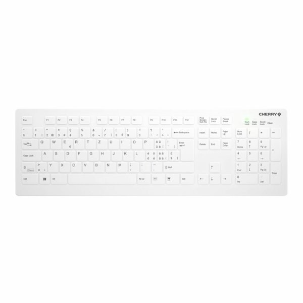 Cherry AK-C8112, Volle Größe (100%), Kabellos, RF Wireless, Scherenschalter, QWERTZ, Weiß