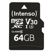 Intenso 3433490, 64 GB, MicroSDXC, Klasse 10, UHS-I, 100 MB/s, 45 MB/s