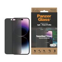 PanzerGlass ® Privacy Displayschutz Apple iPhone 14 Pro Max | Classic Fit, Apple, Apple - iPhone 14 Pro Max, Trockene Anwendung, Kratzresistent, Schockresistent, Antibakteriell, Transparent, 1 Stück(e)