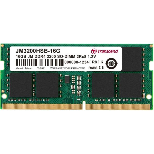 Transcend JetRam JM3200HSB-16G, 16 GB, DDR4, 3200 MHz, 260-pin SO-DIMM